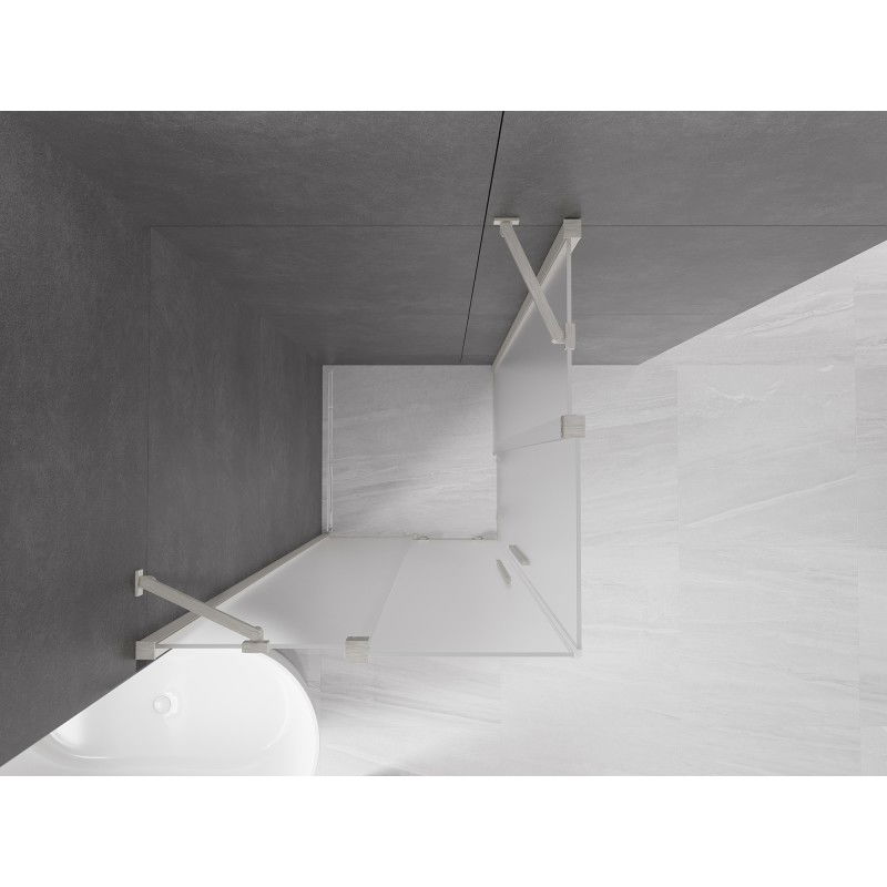 Mexen Velar Duo cabine de douche coulissante 90 x 90 cm, givré, nickel brossé - 871-090-090-32-97