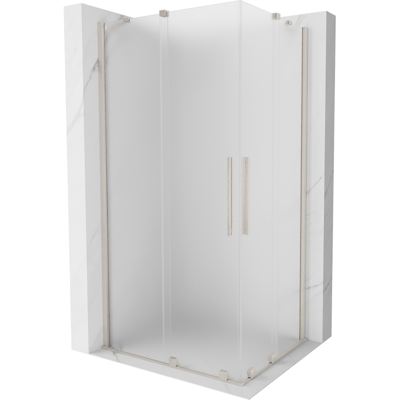Mexen Velar Duo cabine de douche coulissante 100 x 90 cm, givrée, nickel brossé - 871-100-090-32-97