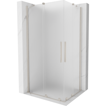 Mexen Velar Duo cabine de douche coulissante 100 x 90 cm, givrée, nickel brossé - 871-100-090-32-97