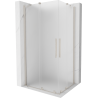 Mexen Velar Cabine de douche coulissante Duo 90 x 80 cm, givré, nickel brossé - 871-090-080-32-97