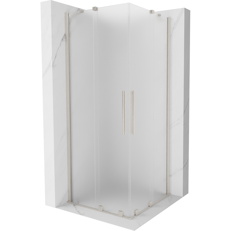 Mexen Velar Duo cabine de douche coulissante 80 x 80 cm, givre, nickel brossé - 871-080-080-32-97