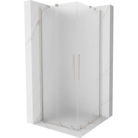 Mexen Velar Duo cabine de douche coulissante 80 x 80 cm, givre, nickel brossé - 871-080-080-32-97