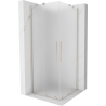 Mexen Velar Duo cabine de douche coulissante 80 x 80 cm, givre, nickel brossé - 871-080-080-32-97