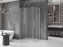 Mexen Velar Duo cabine de douche coulissante 100 x 90 cm, givrée, nickel brossé - 871-100-090-32-97