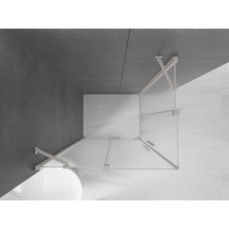 Mexen Velar Duo cabine de douche coulissante 100 x 90 cm, givrée, nickel brossé - 871-100-090-32-97