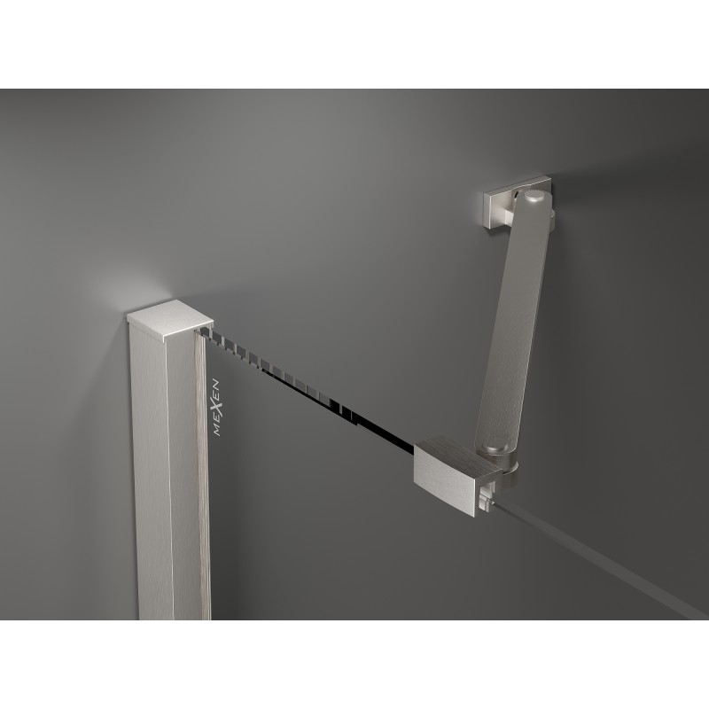 Mexen Velar Duo cabine de douche coulissante 100 x 100 cm, givre, nickel brossé - 871-100-100-32-97