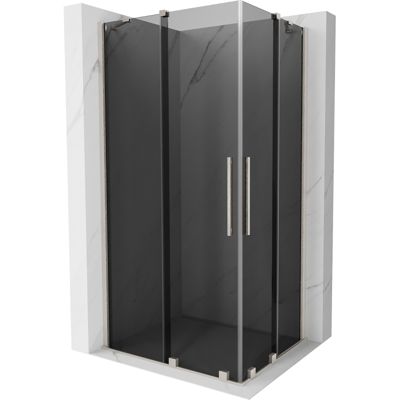 Mexen Velar Duo cabine de douche coulissante 90 x 80 cm, graphite, nickel brossé - 871-090-080-42-97