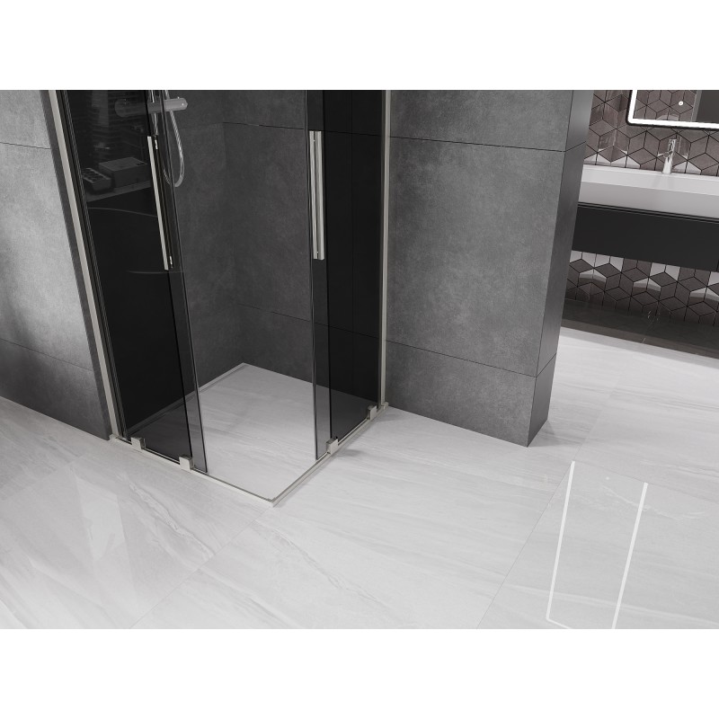Mexen Velar Duo cabine de douche coulissante 100 x 100 cm, graphite, nickel brossé - 871-100-100-42-97