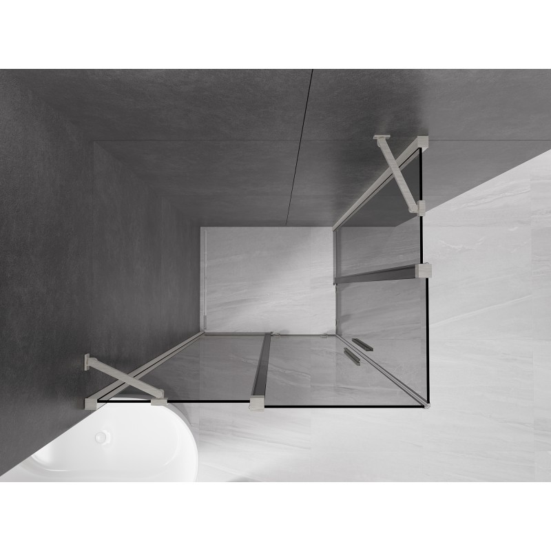 Mexen Velar Duo cabine de douche coulissante 90 x 80 cm, graphite, nickel brossé - 871-090-080-42-97