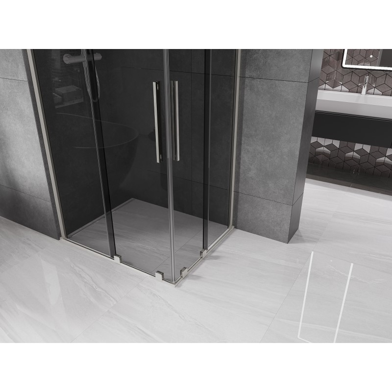 Mexen Velar Duo cabine de douche coulissante 100 x 90 cm, graphite, nickel brossé - 871-100-090-42-97