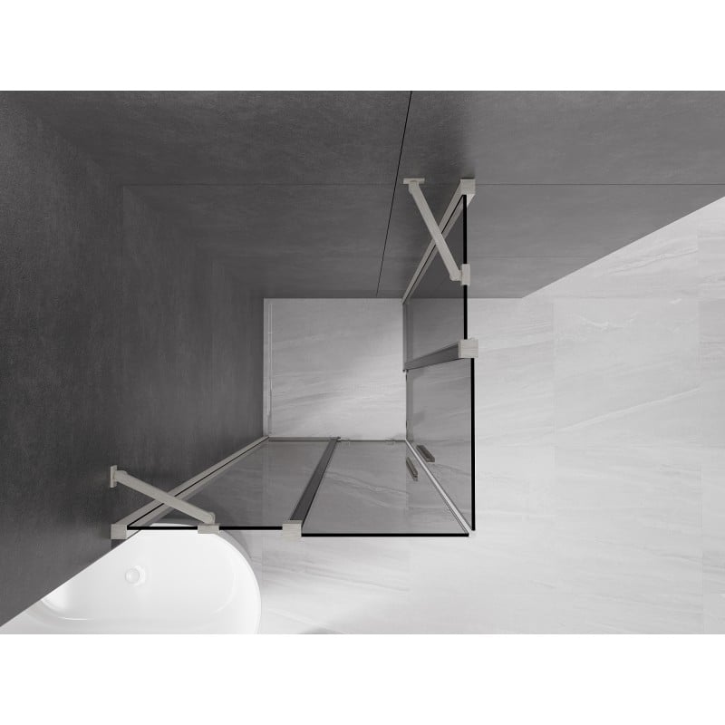 Mexen Velar Duo cabine de douche coulissante 90 x 90 cm, graphite, nickel brossé - 871-090-090-42-97