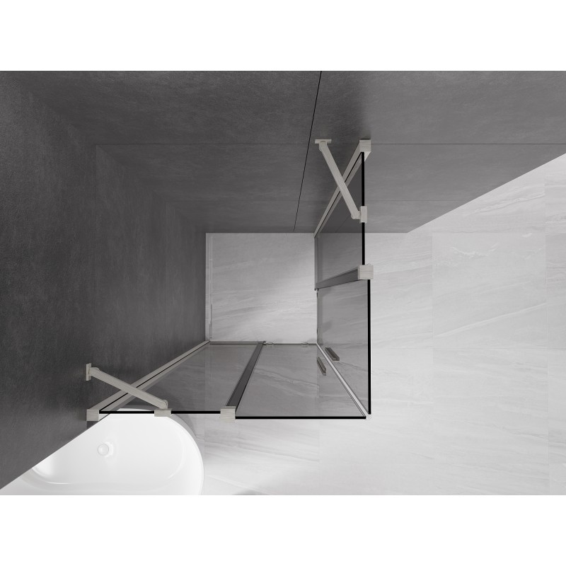 Mexen Velar Duo cabine de douche coulissante 100 x 100 cm, graphite, nickel brossé - 871-100-100-42-97
