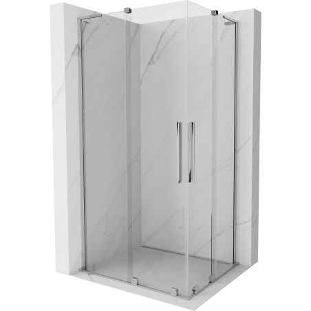 Mexen Velar L Duo cabine de douche coulissante 90 x 80 cm, transparente, chromée - 871-090-080-02-03-01