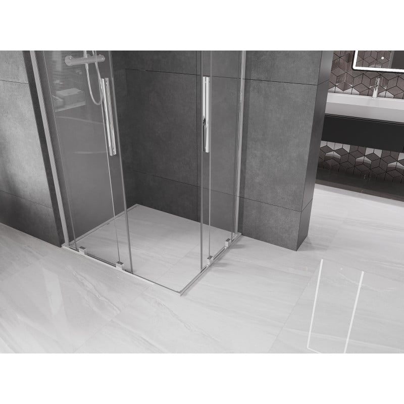 Mexen Velar L Duo cabine de douche coulissante 90 x 80 cm, transparent, chrome - 871-090-080-02-03-01