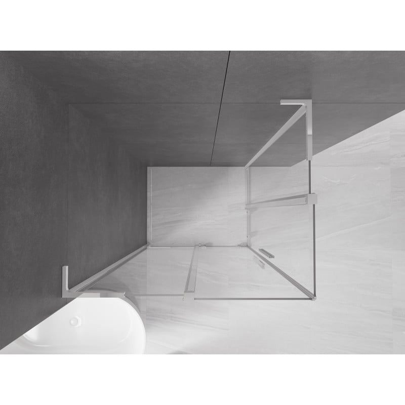 Mexen Velar L Duo cabine de douche coulissante 90 x 80 cm, transparent, chrome - 871-090-080-02-03-01