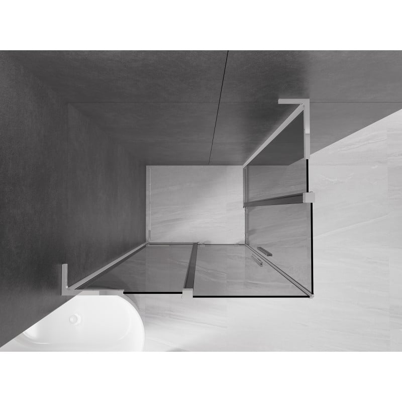 Mexen Velar L Duo cabine de douche coulissante 100 x 90 cm, graphite, chrome - 871-100-090-02-43-01