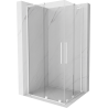 Mexen Velar L Duo cabine de douche coulissante 90 x 80 cm, transparent, blanc - 871-090-080-02-03-20