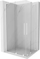 Mexen Velar L Duo cabine de douche coulissante 90 x 80 cm, transparent, blanc - 871-090-080-02-03-20