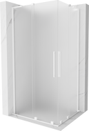Mexen Velar L Duo cabine de douche coulissante 90 x 80 cm, givrée, blanche - 871-090-080-02-33-20