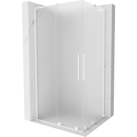 Mexen Velar L Duo cabine de douche coulissante 100 x 90 cm, givrée, blanche - 871-100-090-02-33-20