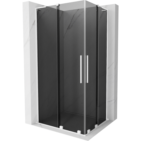 Mexen Velar L Duo cabine de douche coulissante 90 x 80 cm, graphite, blanc - 871-090-080-02-43-20