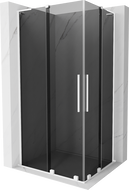 Mexen Velar L Duo cabine de douche coulissante 90 x 80 cm, graphite, blanc - 871-090-080-02-43-20