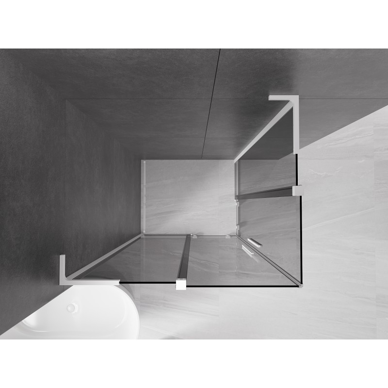 Mexen Velar L Duo cabine de douche coulissante 100 x 90 cm, graphite, blanc - 871-100-090-02-43-20