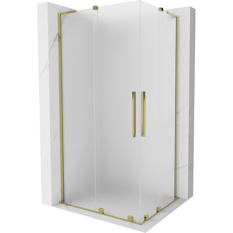 Mexen Velar L Duo cabine de douche coulissante 90 x 80 cm, givrée, dorée - 871-090-080-02-33-50
