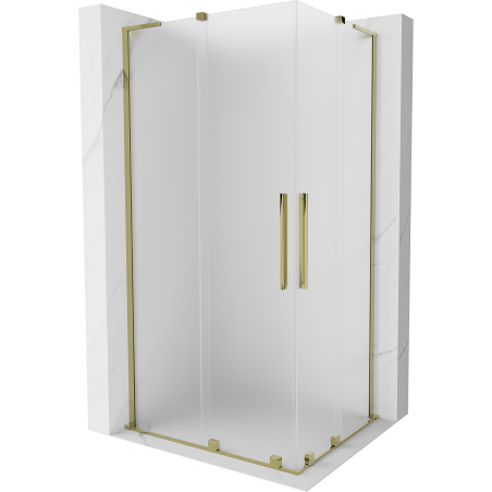 Mexen Velar L Duo cabine de douche coulissante 90 x 80 cm, givrée, dorée - 871-090-080-02-33-50