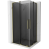Mexen Velar L Duo cabine de douche coulissante 90 x 80 cm, graphite, or - 871-090-080-02-43-50