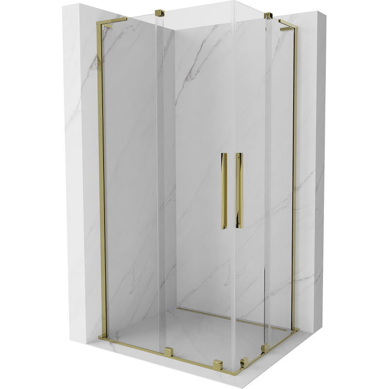 Mexen Velar L Duo cabine de douche coulissante 100 x 90 cm, transparent, doré - 871-100-090-02-03-50
