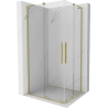 Mexen Velar L Duo cabine de douche coulissante 90 x 80 cm, transparent, or brossé - 871-090-080-02-03-55