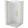 Mexen Velar L Duo cabine de douche coulissante 90 x 80 cm, givrée, or brossé - 871-090-080-02-33-55