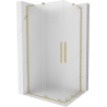 Mexen Velar L Duo cabine de douche coulissante 100 x 90 cm, dépoli, or brossé - 871-100-090-02-33-55