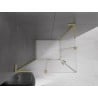 Mexen Velar L Duo cabine de douche coulissante 100 x 90 cm, dépoli, or brossé - 871-100-090-02-33-55