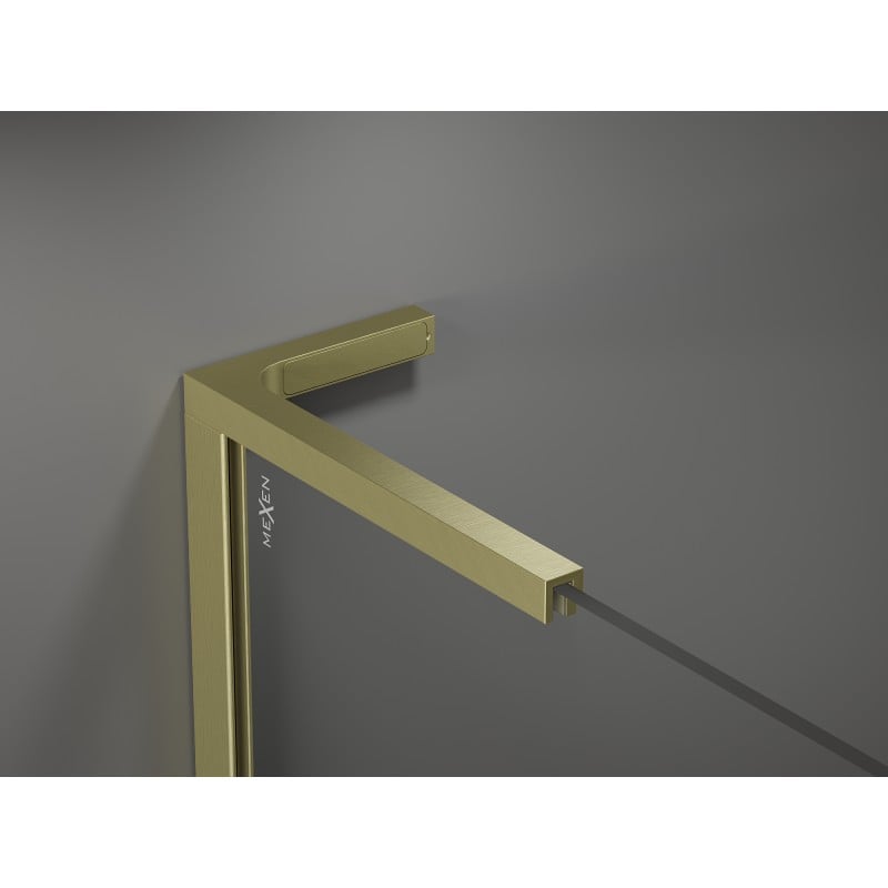 Mexen Velar L Duo cabine de douche coulissante 90 x 80 cm, transparent, or brossé - 871-090-080-02-03-55