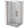 Mexen Velar L Duo cabine de douche coulissante 90 x 80 cm, transparent, or rose - 871-090-080-02-03-60