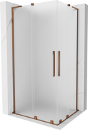 Mexen Velar L Duo cabine de douche coulissante 90 x 80 cm, givrée, or rose - 871-090-080-02-33-60