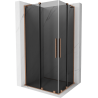 Mexen Velar L Duo cabine de douche coulissante 90 x 80 cm, graphite, cuivre brossé - 871-090-080-02-43-65