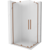 Mexen Velar L Duo cabine de douche coulissante 90 x 80 cm, givrée, cuivre brossé - 871-090-080-02-33-65
