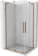 Mexen Velar L Duo cabine de douche coulissante 90 x 80 cm, transparent, cuivre brossé - 871-090-080-02-03-65