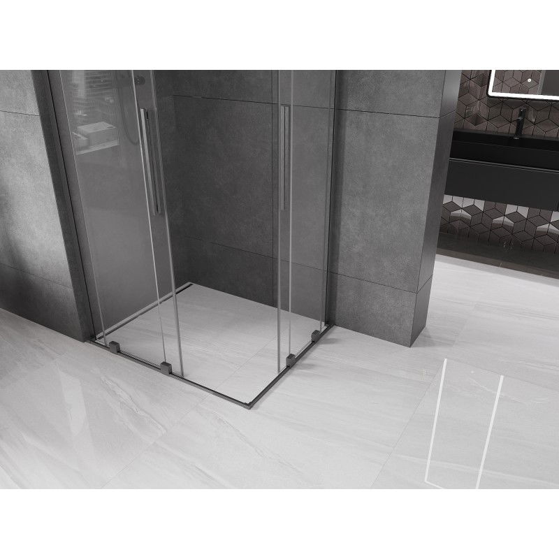 Mexen Velar L Duo cabine de douche coulissante 100 x 90 cm, transparent, gris canon brossé - 871-100-090-02-03-66