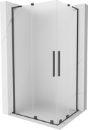 Mexen Velar L Duo cabine de douche coulissante 100 x 90 cm, verre givré, gris ardoise brossé - 871-100-090-02-33-66