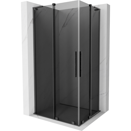 Mexen Velar L Duo cabine de douche coulissante 90 x 80 cm, graphite, gris canon brossé - 871-090-080-02-43-66