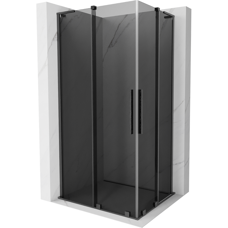Mexen Velar L Duo cabine de douche coulissante 100 x 90 cm, graphite, gris canon brossé - 871-100-090-02-43-66
