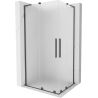 Mexen Velar L Duo cabine de douche coulissante 90 x 80 cm, givre, gun grey brossé - 871-090-080-02-33-66