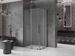 Mexen Velar L Duo cabine de douche coulissante 100 x 90 cm, givrée, gun gray brossé - 871-100-090-02-33-66