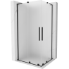 Mexen Velar L Duo cabine de douche coulissante 90 x 80 cm, givrée, noire - 871-090-080-02-33-70