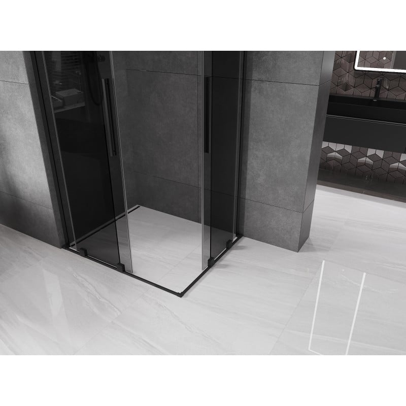 Mexen Velar L Duo cabine de douche coulissante 100 x 90 cm, graphite, noir - 871-100-090-02-43-70