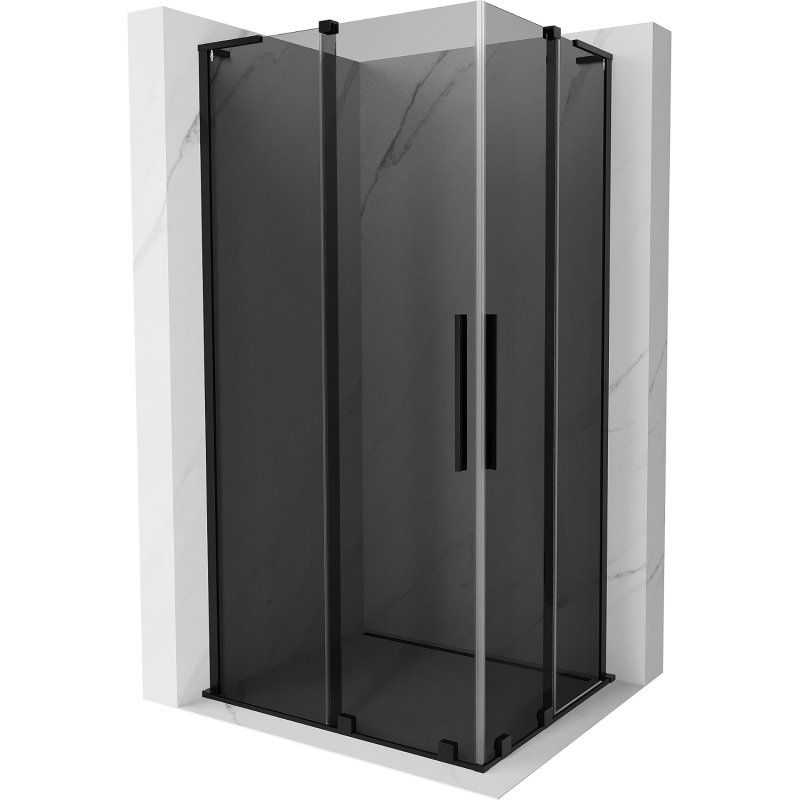 Mexen Velar L Duo cabine de douche coulissante 90 x 80 cm, graphite, noir - 871-090-080-02-43-70
